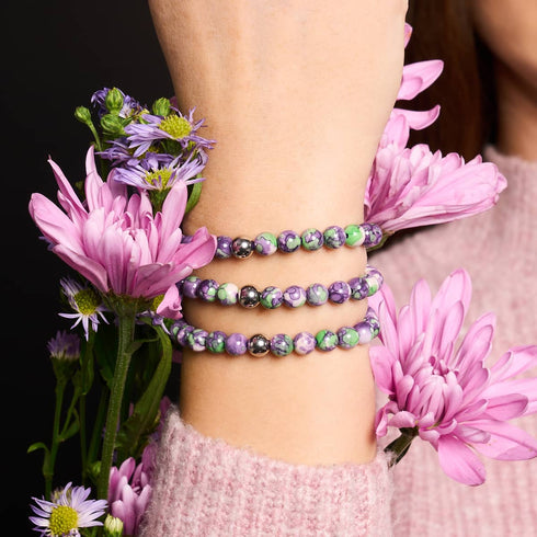 Bracelet Macramé Porcelaine Picasso | Raisin